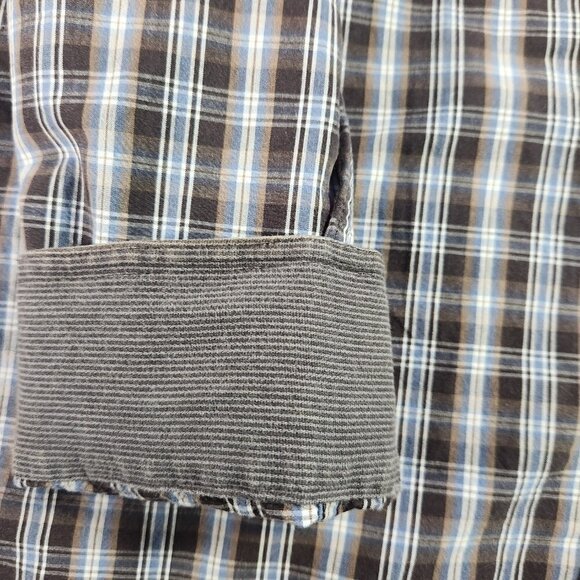 Denver Hayes Shirt Men's Med. Pearl Snap Corduroy Trim Long Sleeve Slim Fit - Picture 4 of 11
